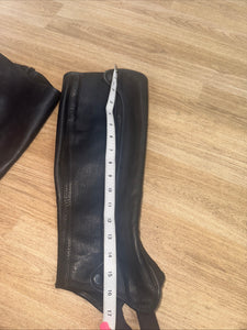 Black Leather Medium Ladies Half Chaps - FREE Post