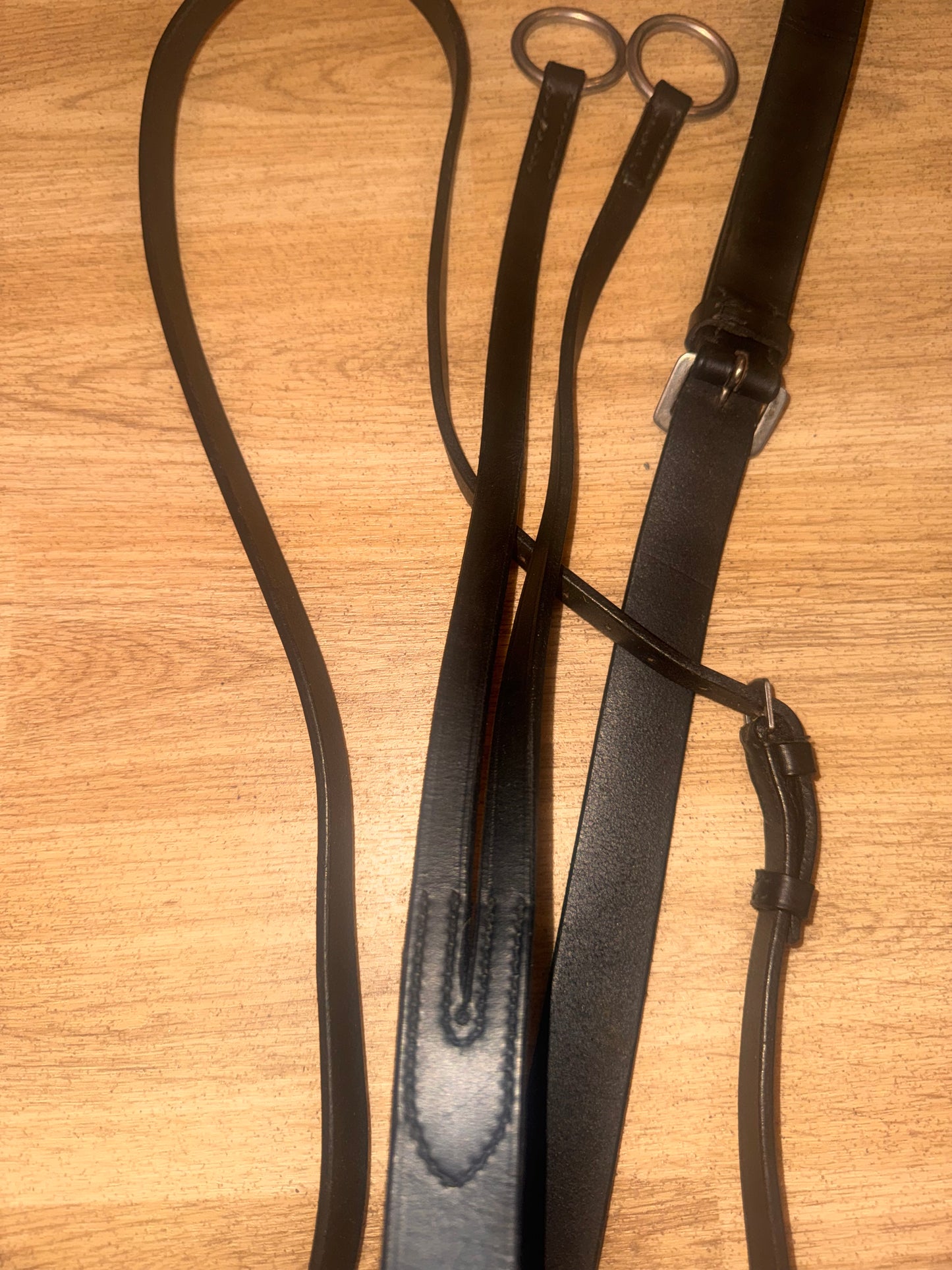 Black Leather Running Martingale – Pony Size #1