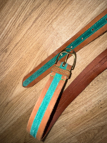 Annabel Brocks Leather Stirrup Buckle Belt Ladies Small 38” Long | Horse Riding