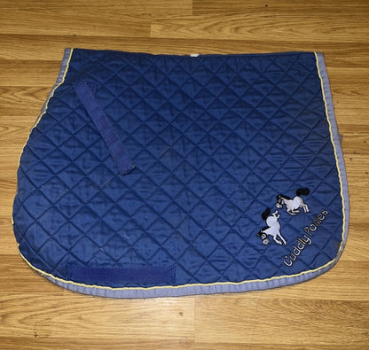 Cottage Craft Blue Cuddly Ponies Cob Saddle Pad - Free Post