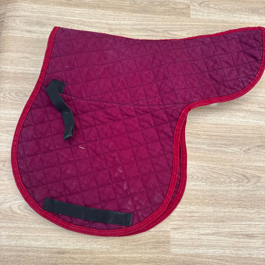 Derby House Burgandy Wool Lined Numnah Like Saddle Pad Size Full Second Hand