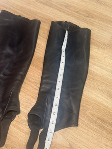 Black Leather Medium Ladies Half Chaps - FREE Post