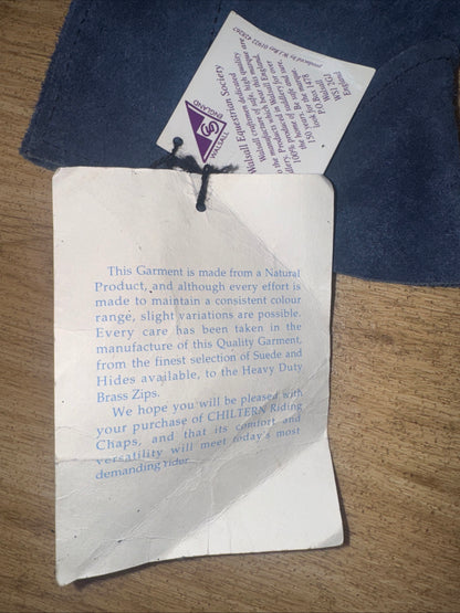 Steedman Blue Ladies Medium Suede Chaps