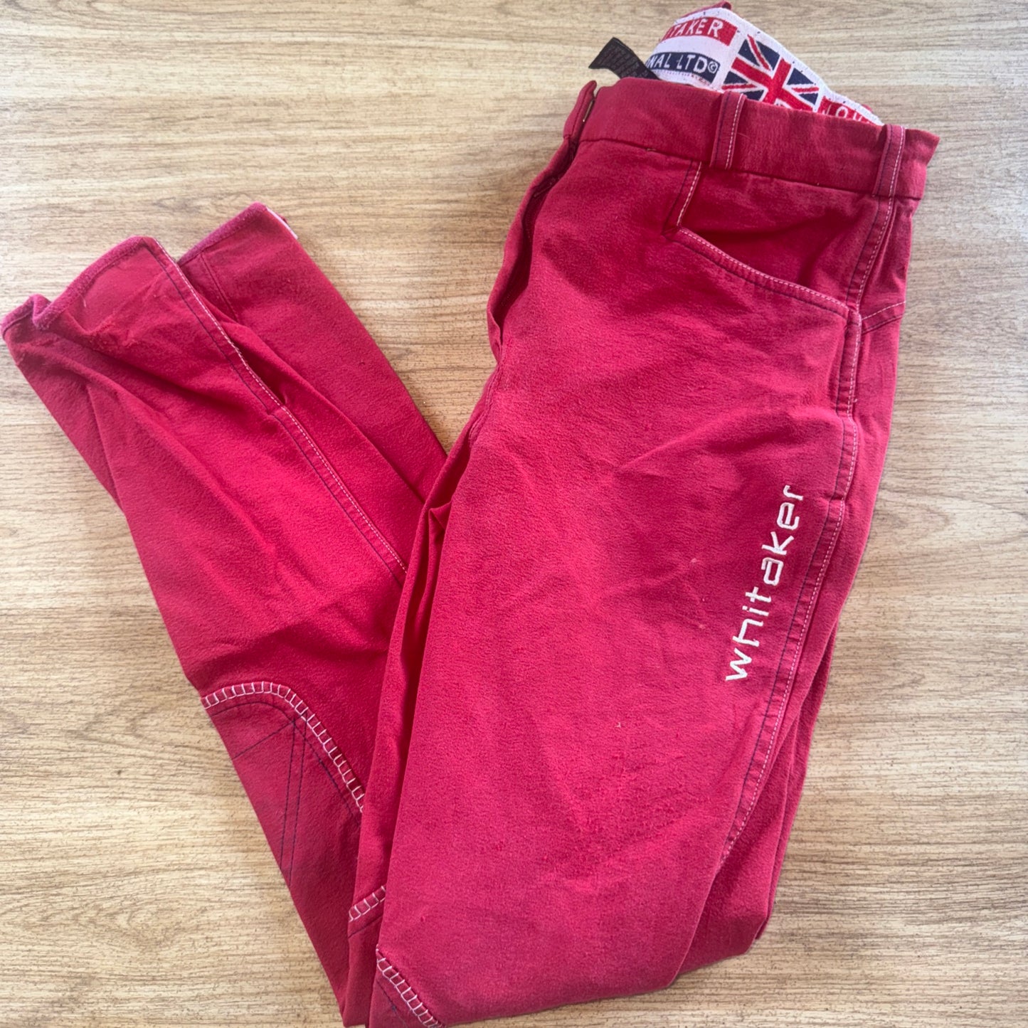 Whitaker Red Denim Style Ladies 28” Breeches