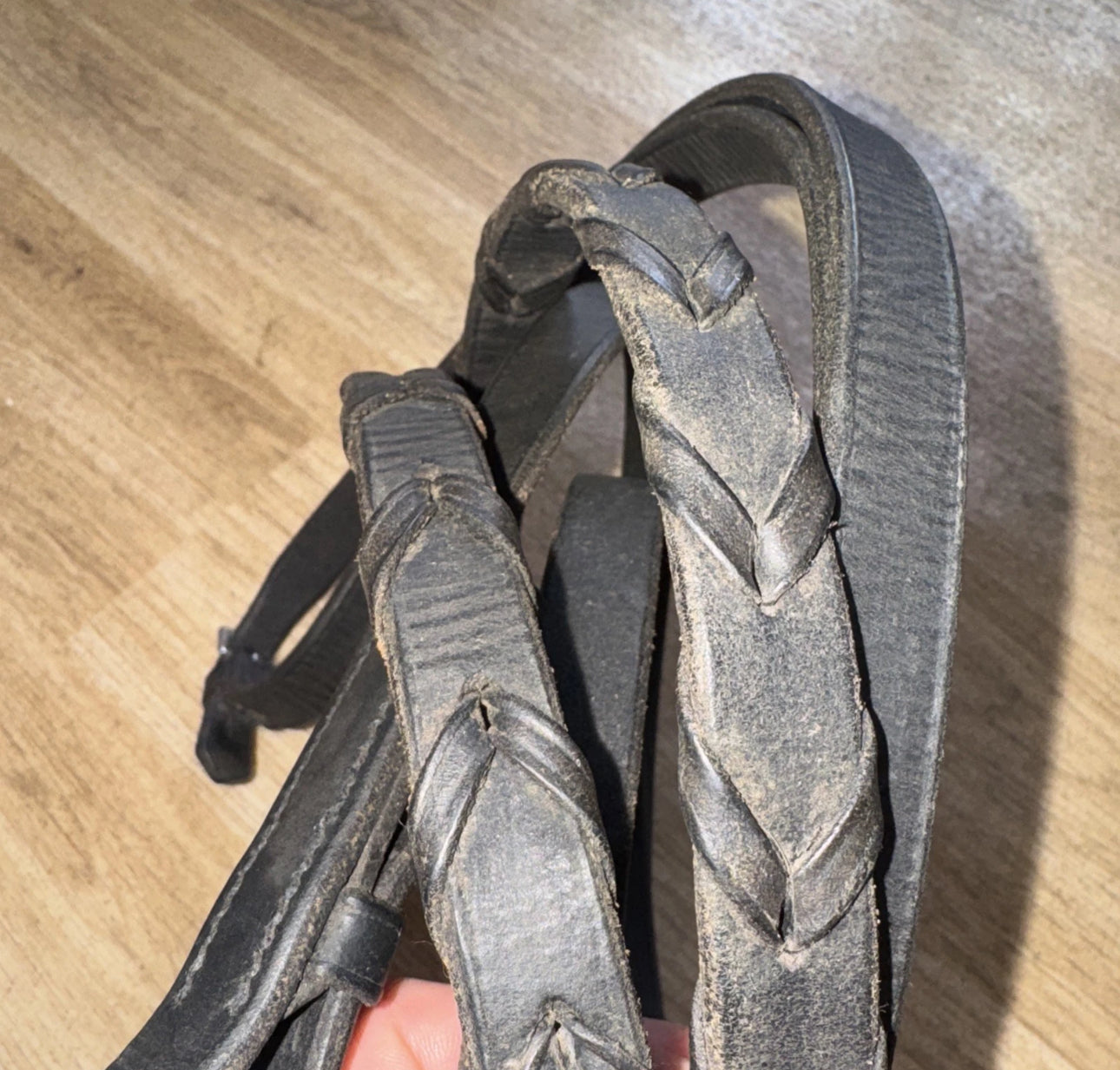 Black English Leather Laced 56” Reins #58