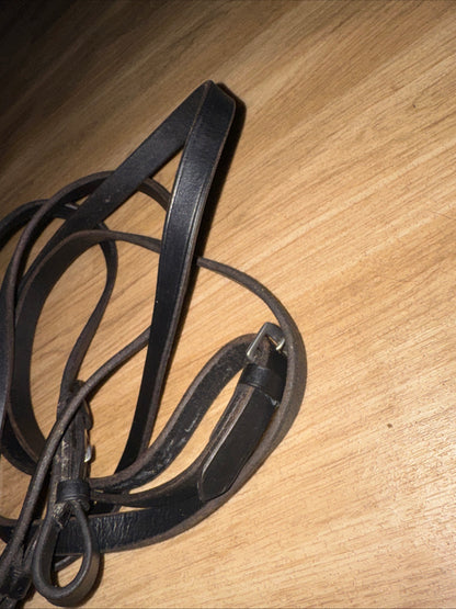 Plain Black Leather Reins 54” Full Size | Second Hand Tack #346