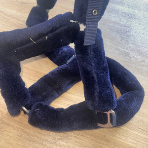 Cameo Navy Fluffy Full Size Headcollar - Free Post