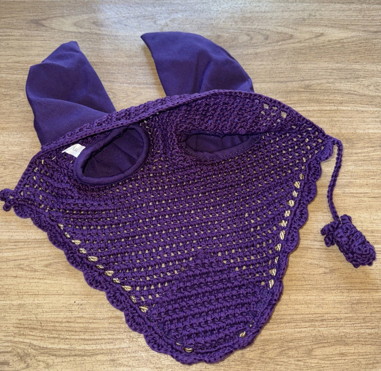 Saxon Purple W/ Gold Trim Full Size Ears Ear Veil #25