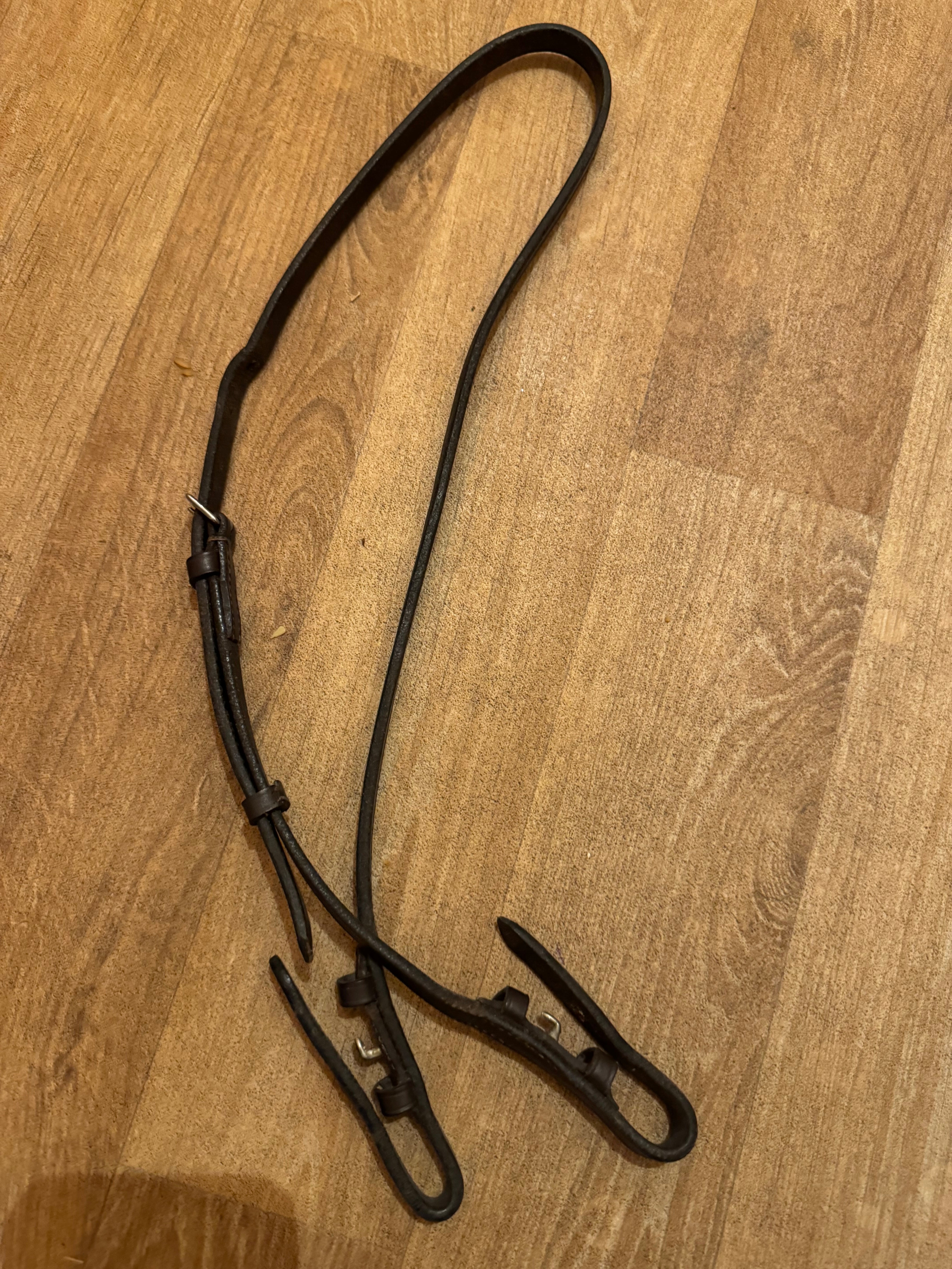 Brown Leather Slip Headpiece - Turns Snaffle Bridle Into A Double