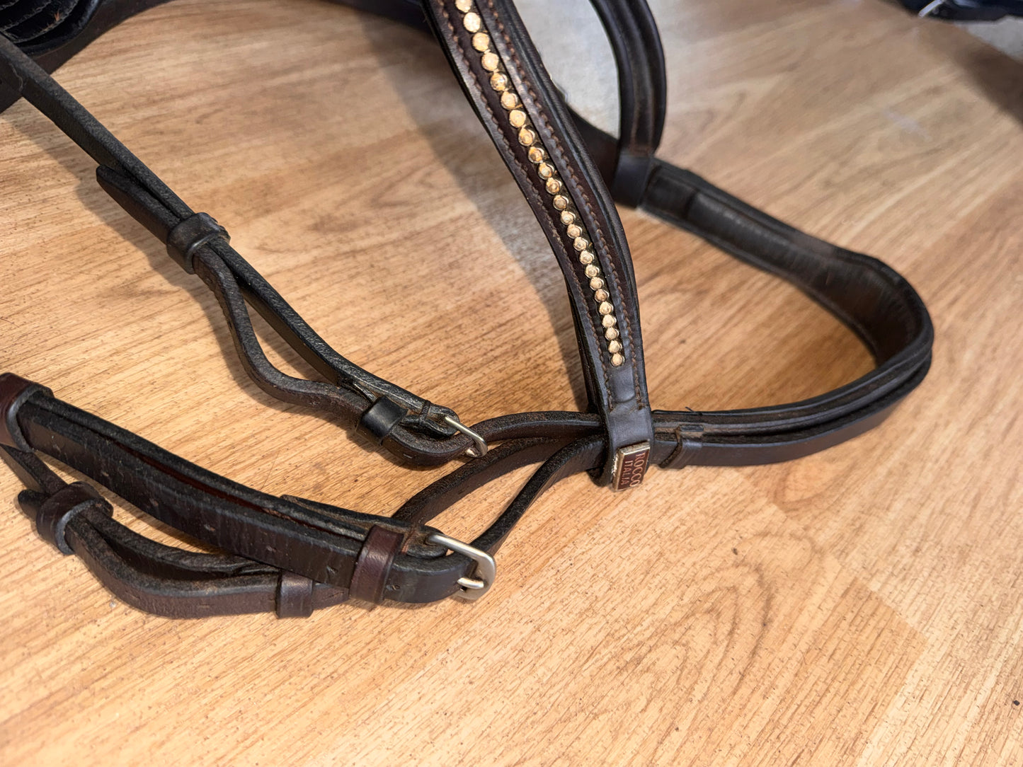 Brown Leather Flash Bridle with Rocco Italia Browband – Full #23