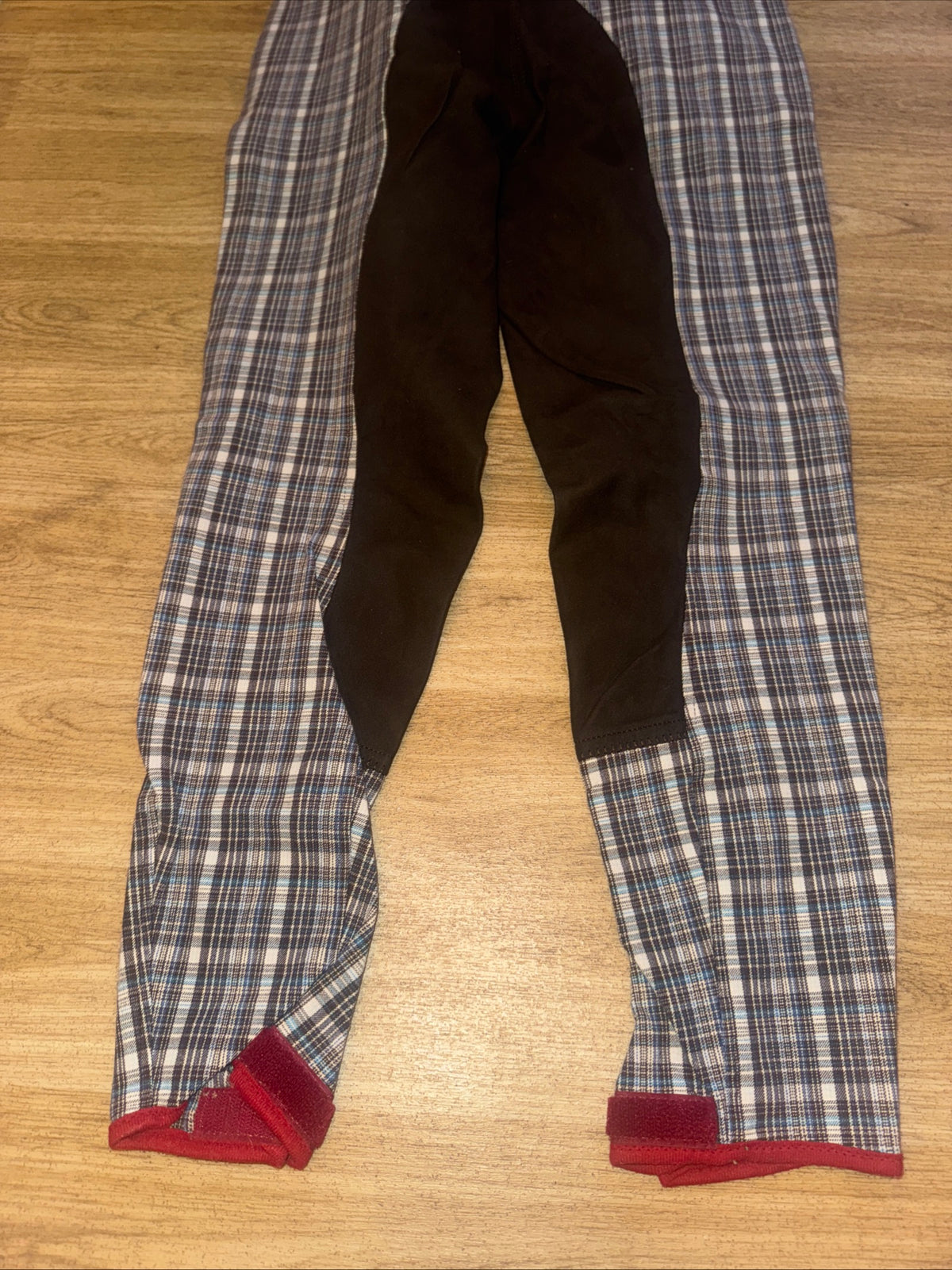 Horze Checked Ladies 28” Full Suede Seat Breeches