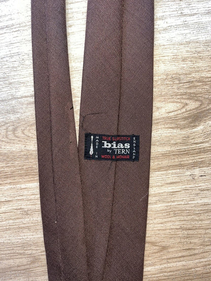 Bias Plain Brown Tie