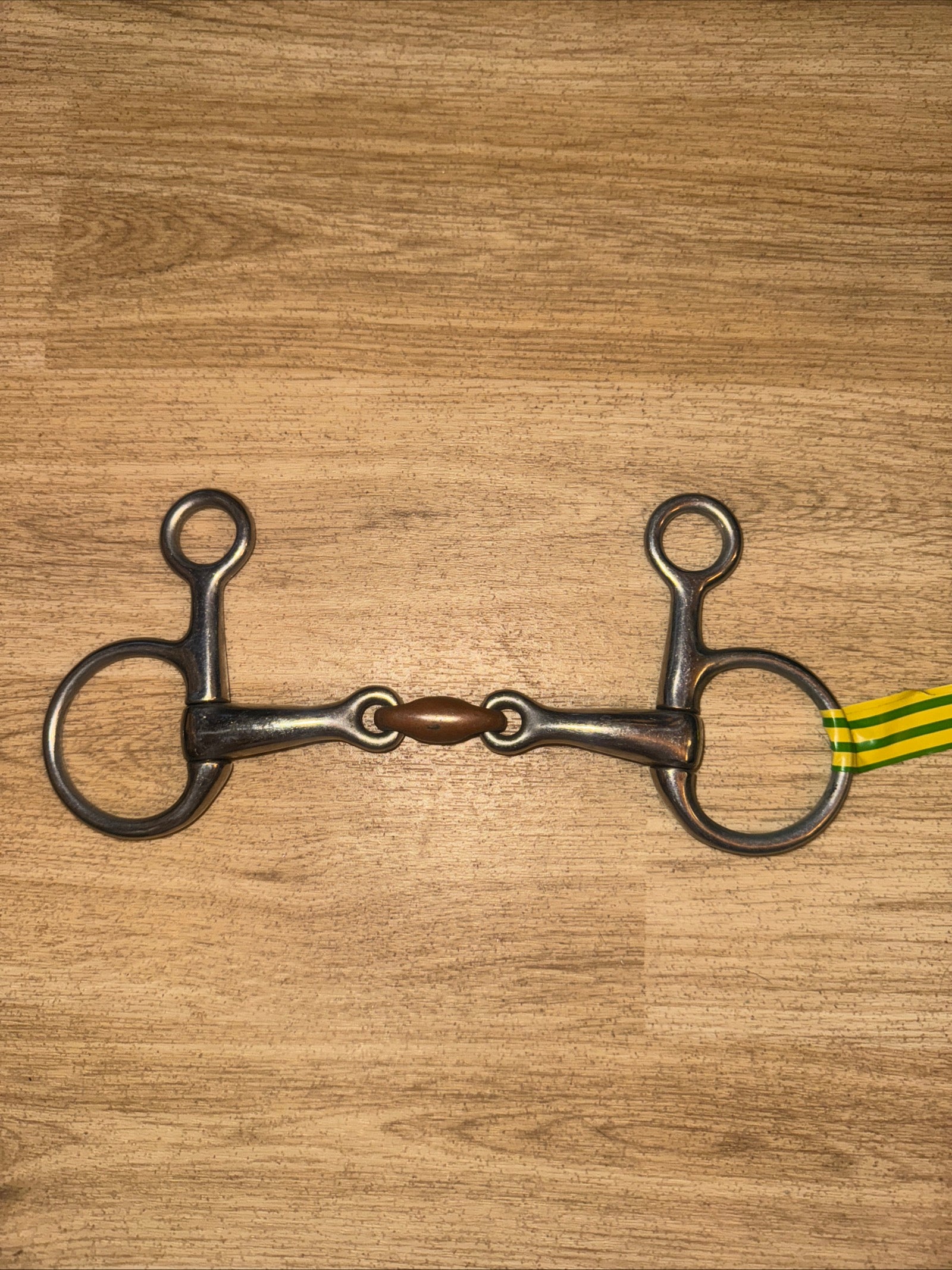 5” copper lozenge hanging cheek snaffle