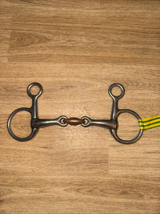 5” copper lozenge hanging cheek snaffle