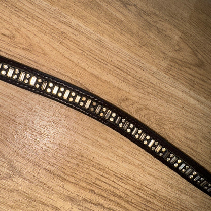 Brown English Pony Bling Browband #663