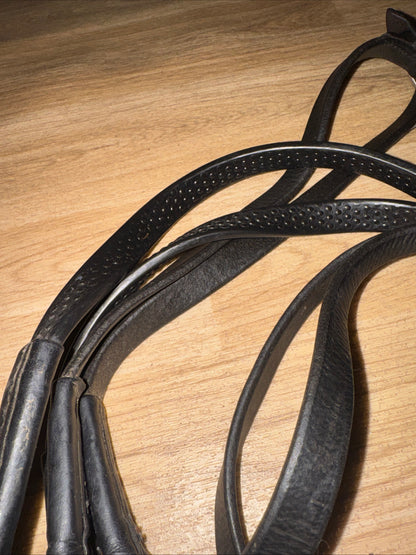 Black Bio Grip Reins | English Leather | XXF 64”  #343