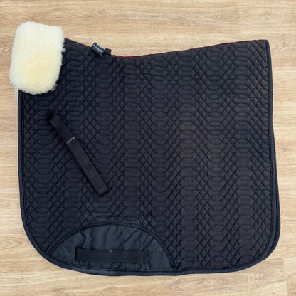 Km Elite Black Wool Trim Full Size Dressage Saddle Pad