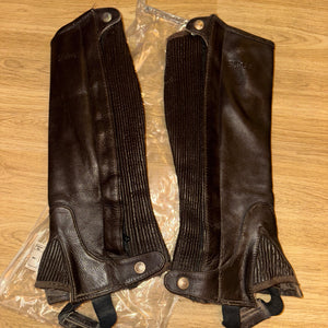 Shires Brown Leather Half Chaps - Ladies Medium