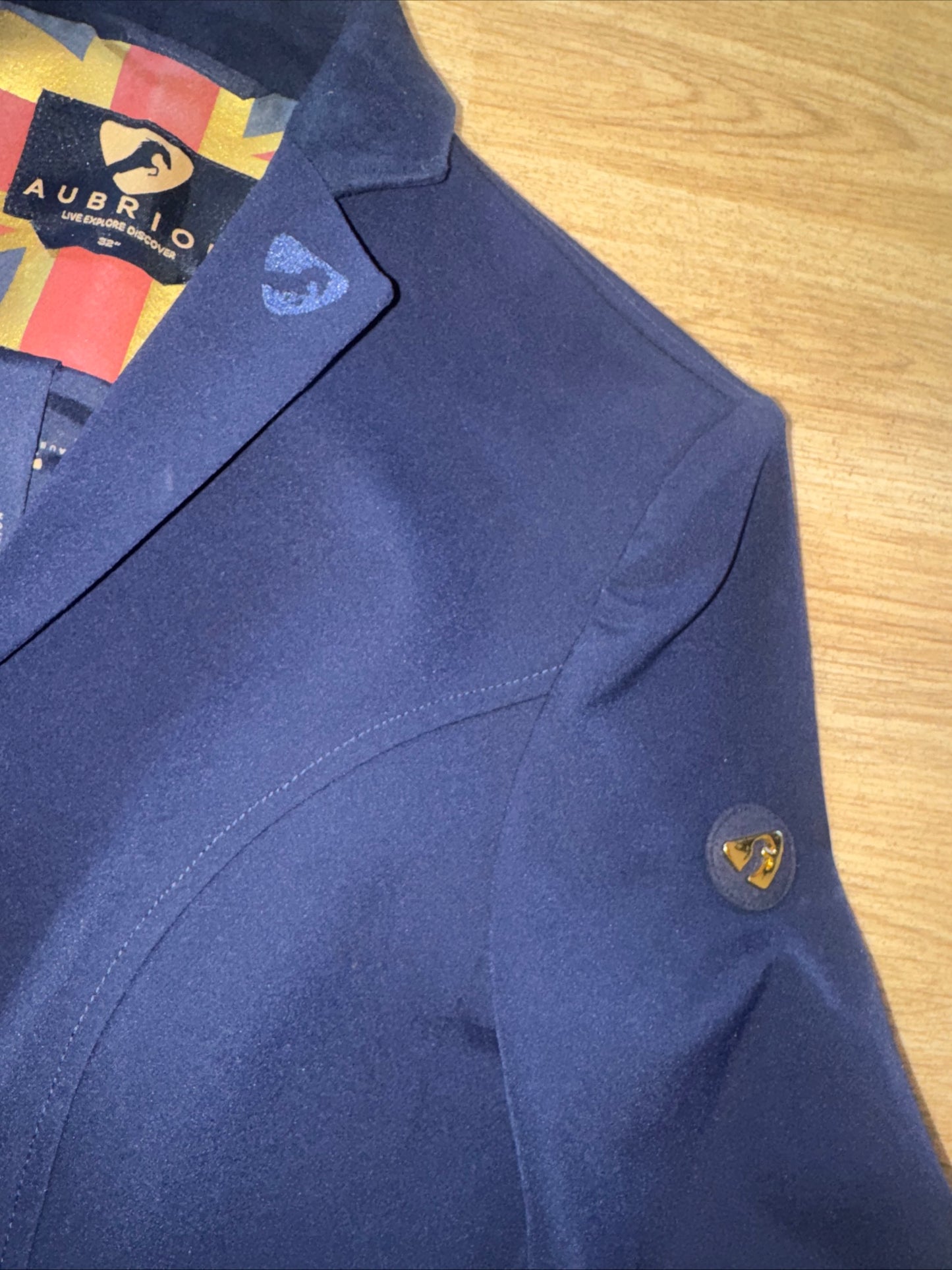 Shires Aubrion Navy Show Jacket Ladies Size 32”  #74