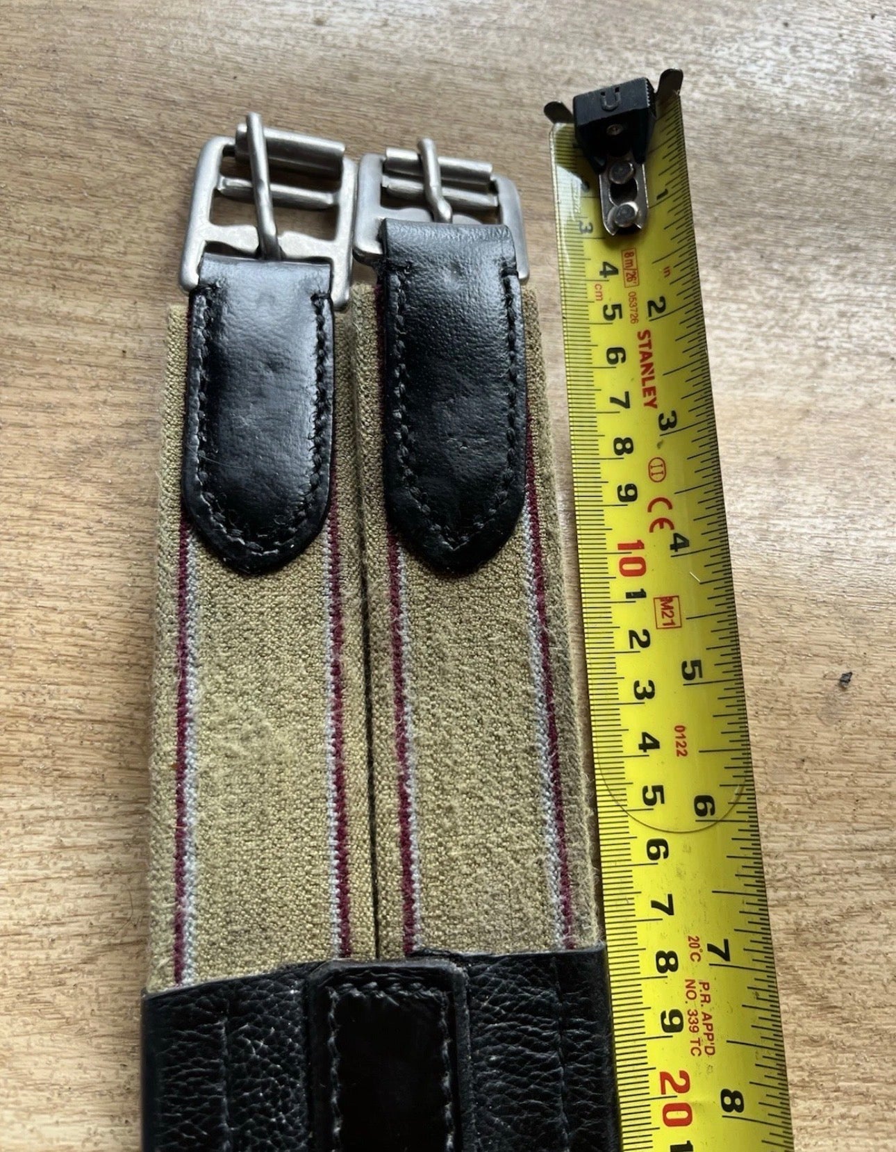 Black English Leather Padded Horse Girth Elastic Ends English Saddle 54”