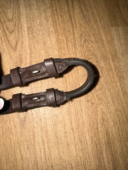 Brown English Leather Pelham Roundings – Butter Soft Horse Bridle Bit Converter