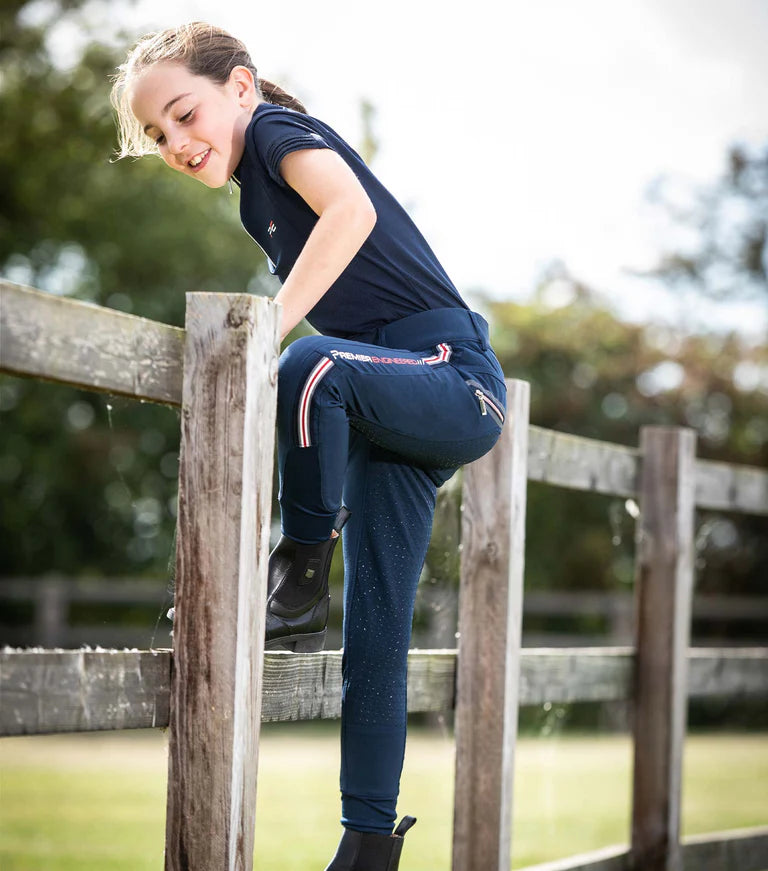 Premier Equine Mini Ralla Girl's Full Seat Gel Riding Breeches - Black or Navy
