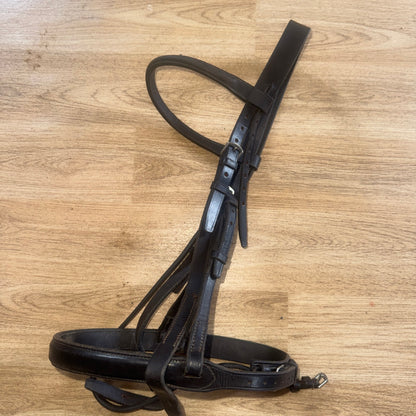 English Leather Brown Size Cob Bridle Raised Second Hand Tack Horse #3