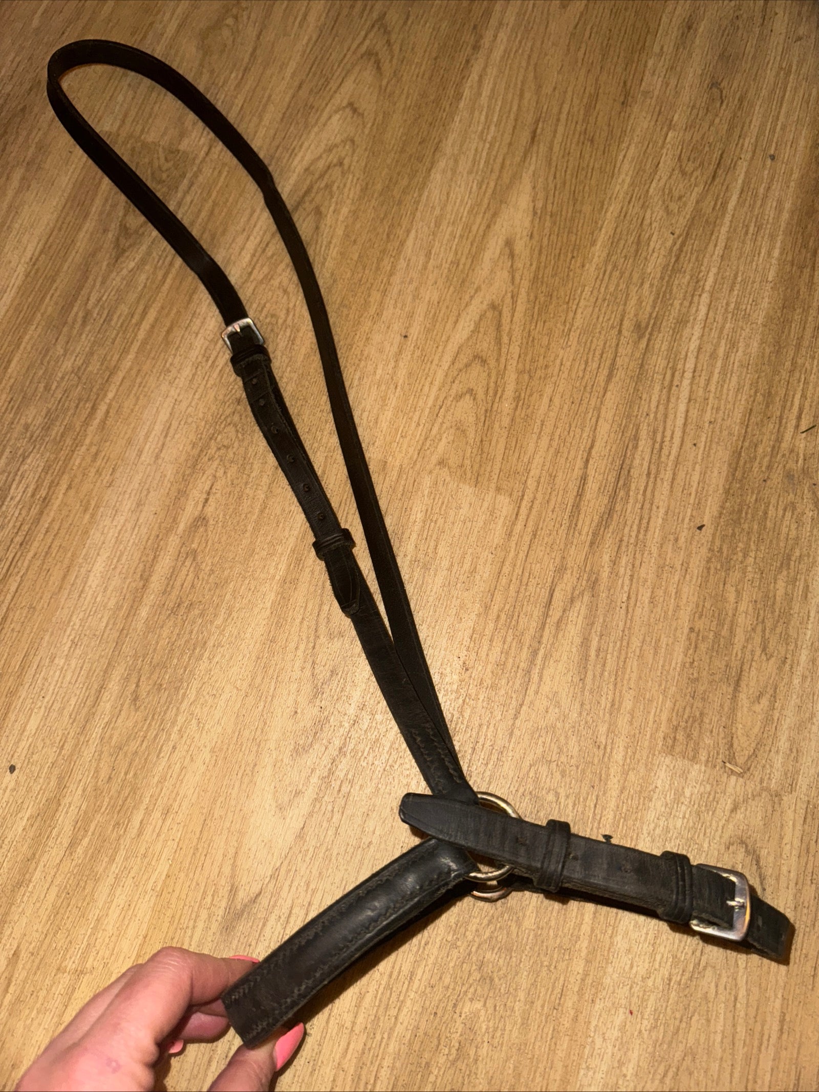 Black Full Size Drop Noseband - English Dressage #1000