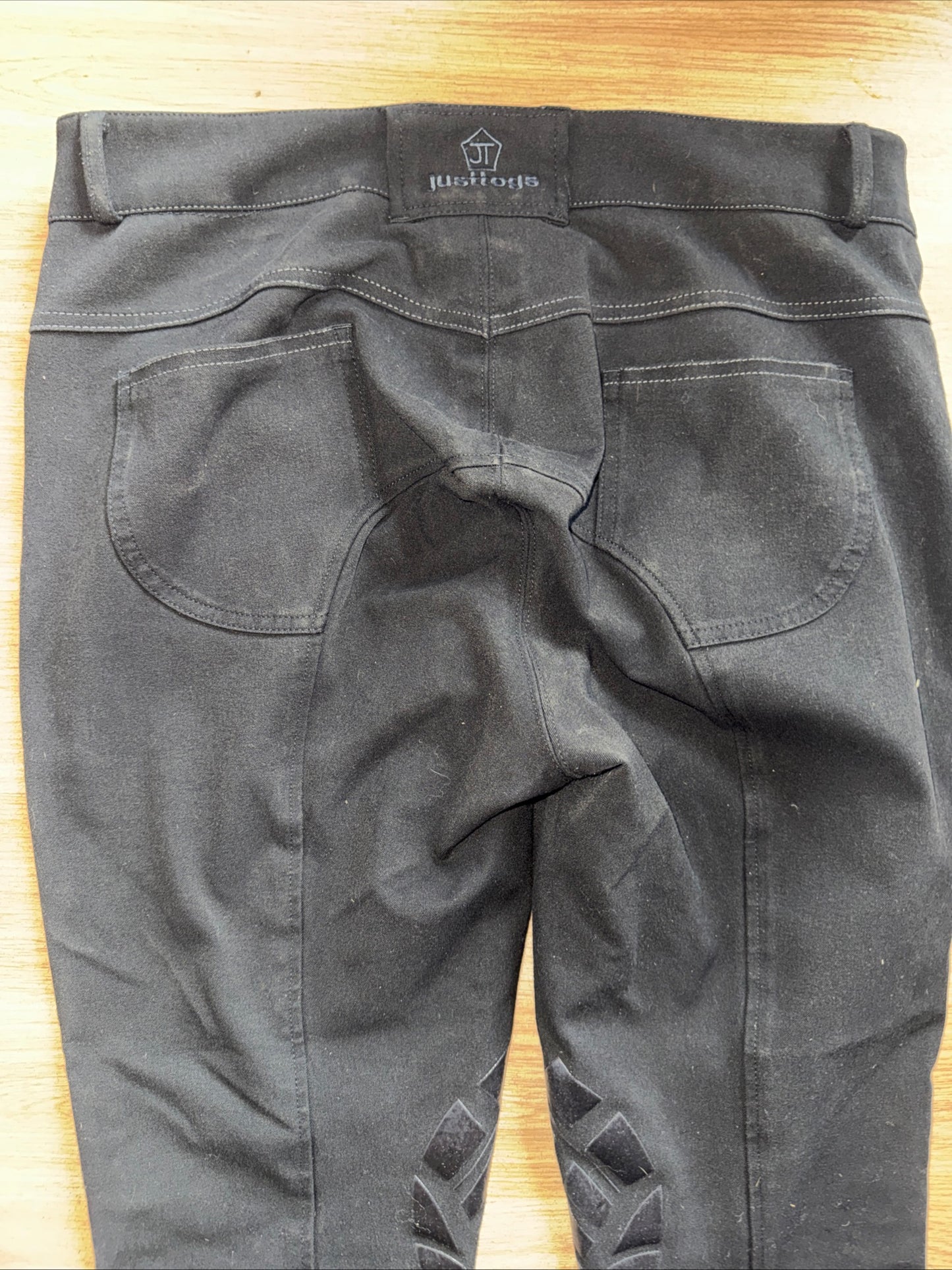 Just Togs Black Stretchy Breeches | Silicone Grip Knees | Ladies Size 16