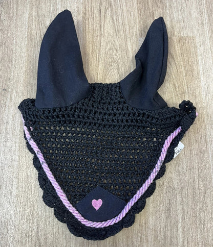 Black / Light Pink Trim Heart FULL Ears  #5