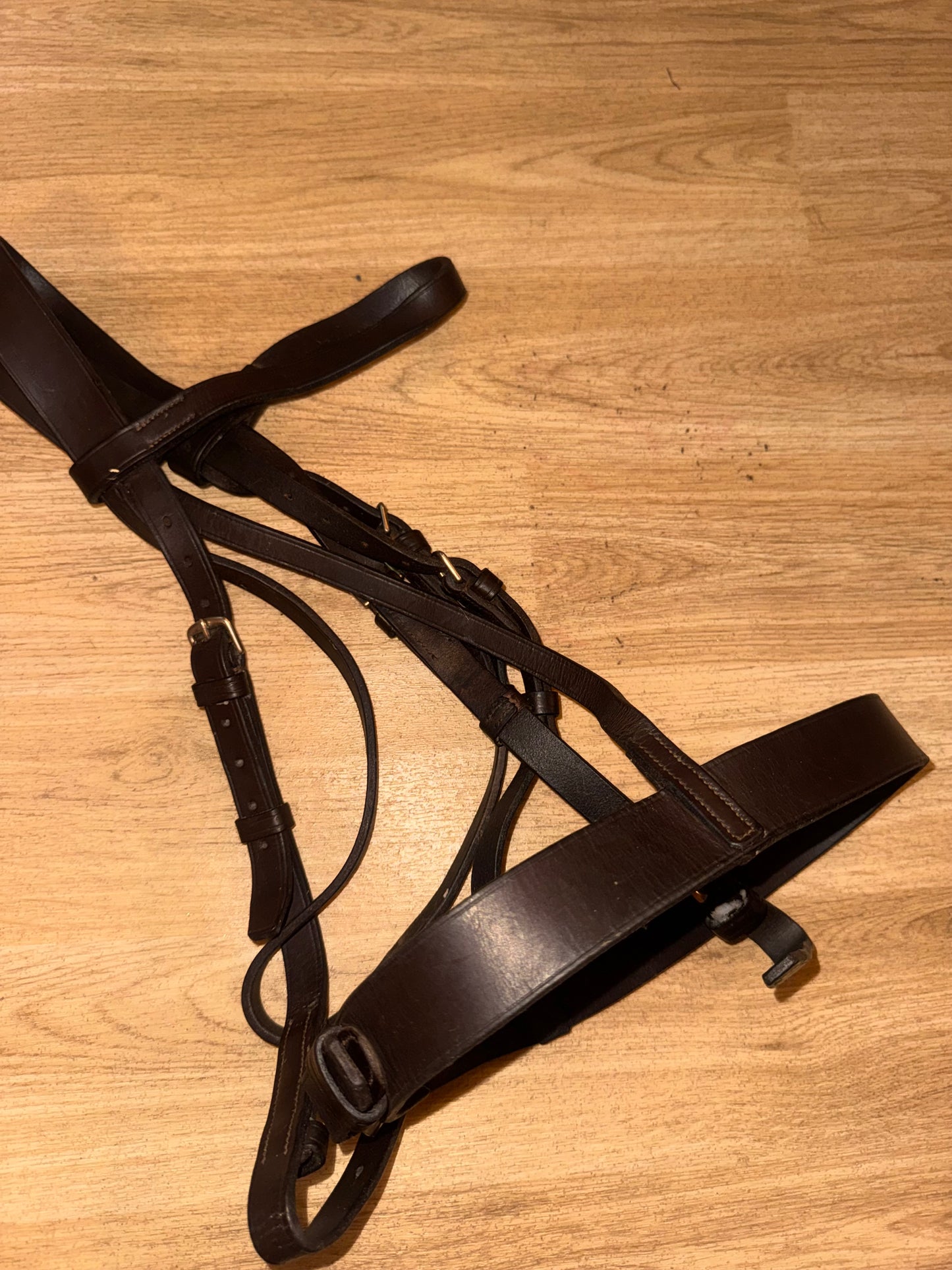 Pony Size Brown Hunter Bridle English Leather Plain Noseband #2221