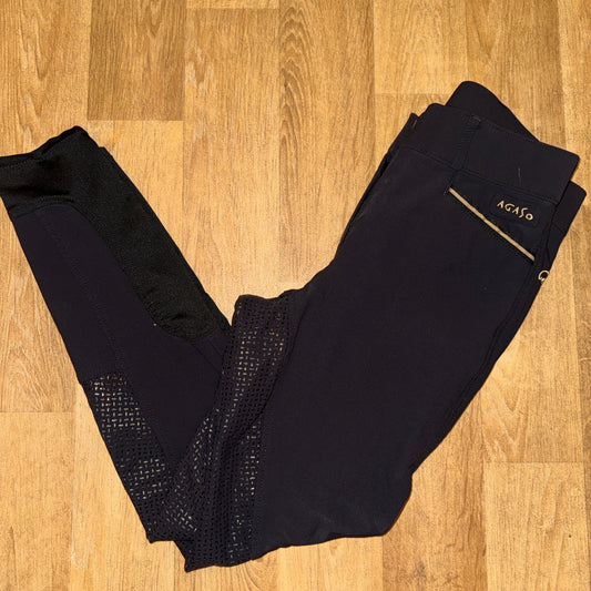 Agaso Black Full Gel Seat Breeches |  Ladies 30” Waist Regular