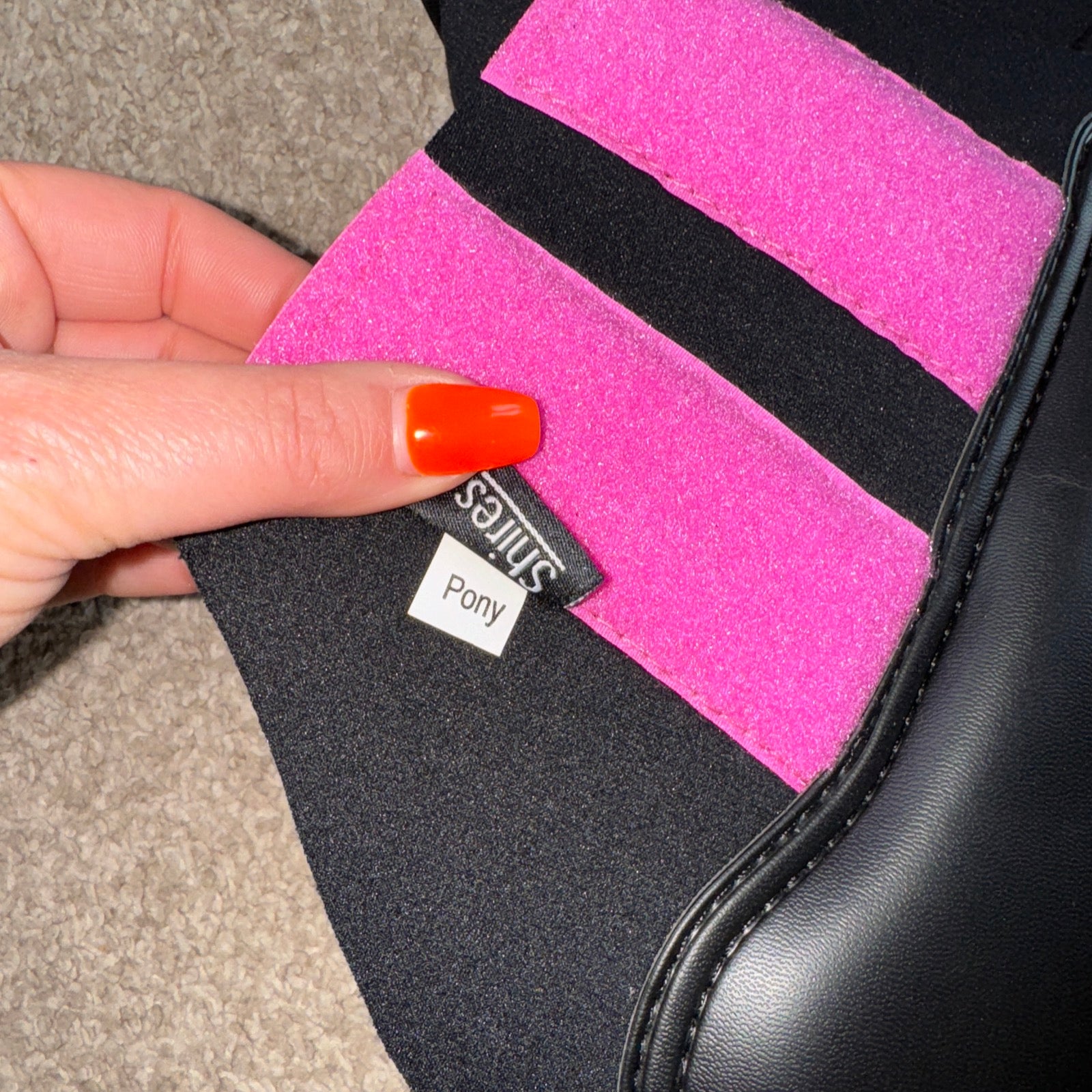 Shires NEW Pony Pink & Black Brushing Boots