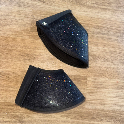 Hy Equestrian Black Glitter NEW Size Pony Over Reach Boots | Hoof Protect