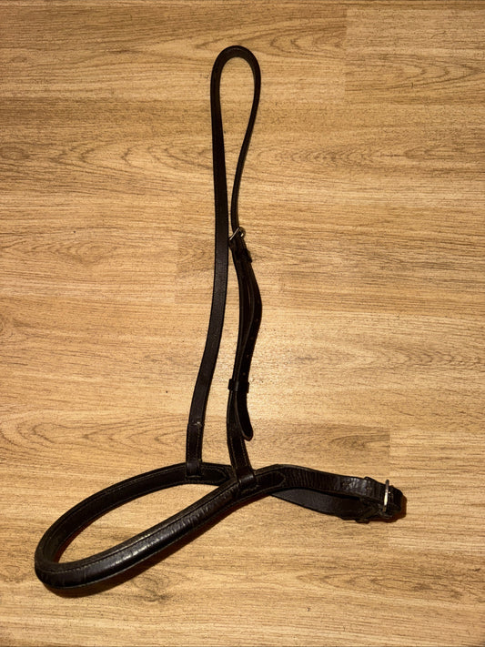 Plain Raised Leather Cob Size Noseband Brown | Second Hand Horse Tack #134