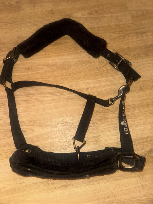 Gloockler Black Fluffy Lined Cob Headcollar #22