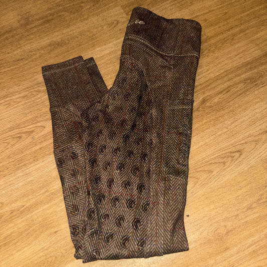 Eqcouture Tweed Look Riding Tights - Medium - NEW