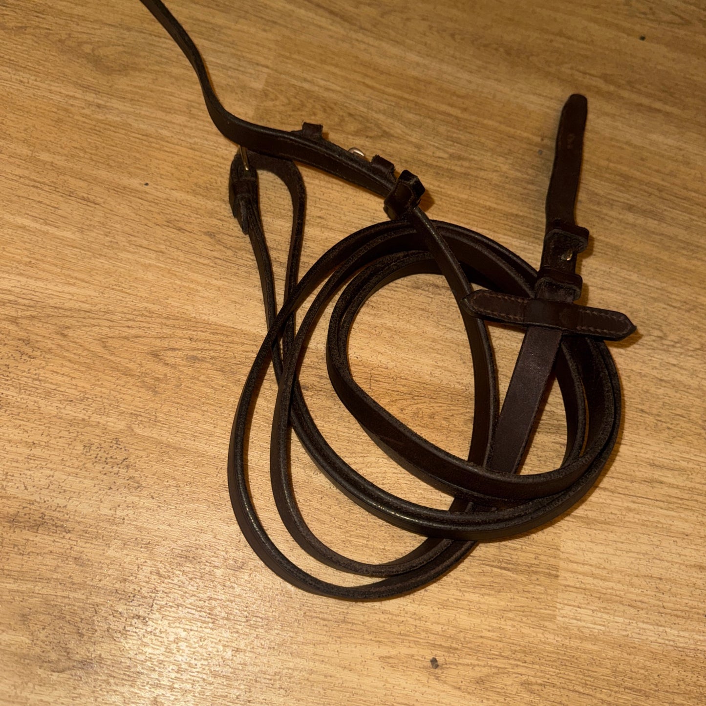 Brown Plain Leather Show Reins – Full Size – 54” #69