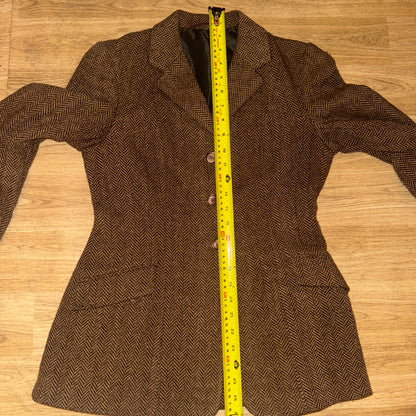 Saddlecraft Brown Wool Tweed Maids 34” Show Jacket #711 Hacking Hunting