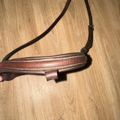 Full Size Havana Brown English Leather Noseband | Second Hand Tack Bridle #755