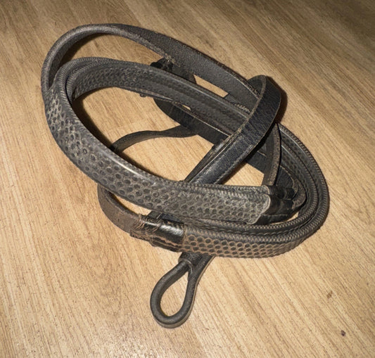 Black Rubber Cob Reins #45