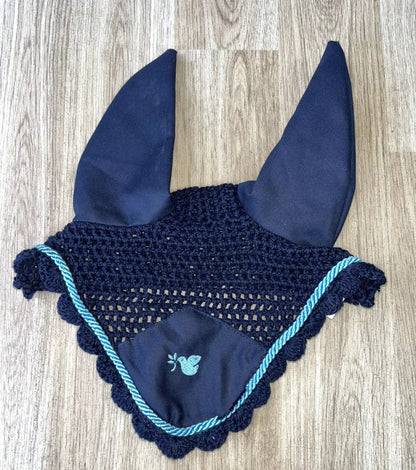 Saxon Navy Blue Bird Full Size Ears Ear Veil #12