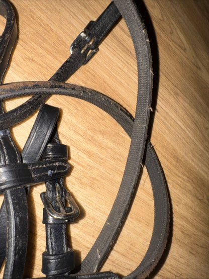Black Half Rubber Lined Reins 58” Full Size #347 | Second Hand Tack Horse