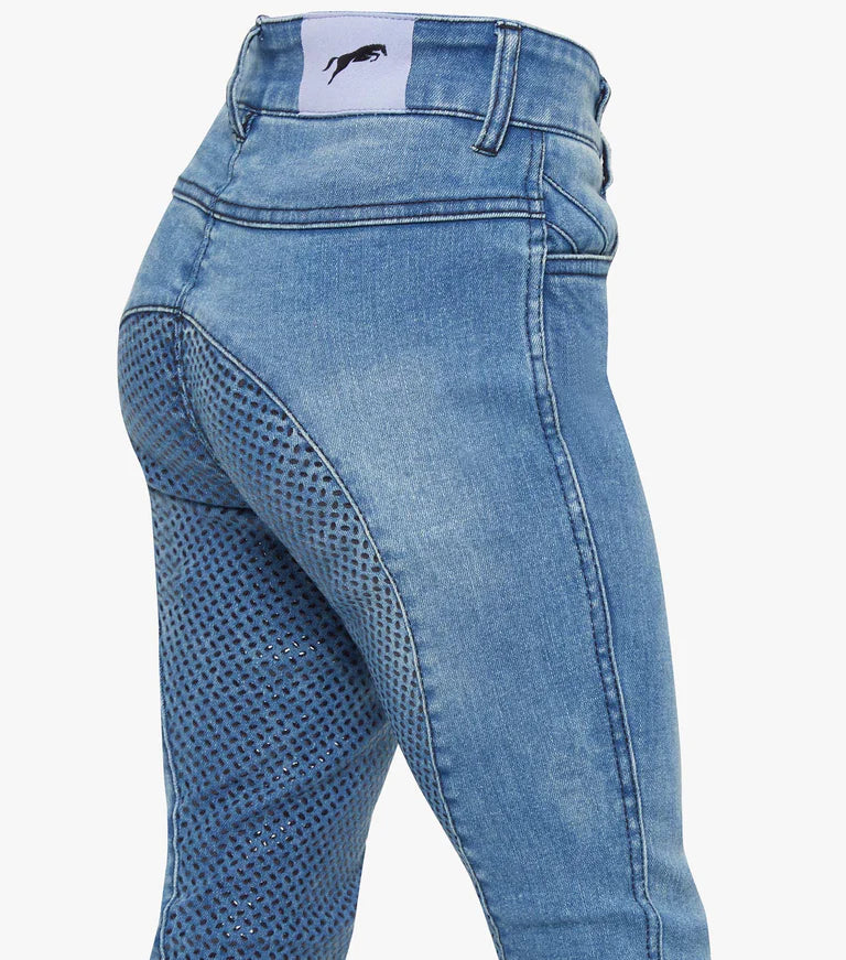 Premier Equine Rocket Girls Denim Riding Breeches 9/10 Yrs