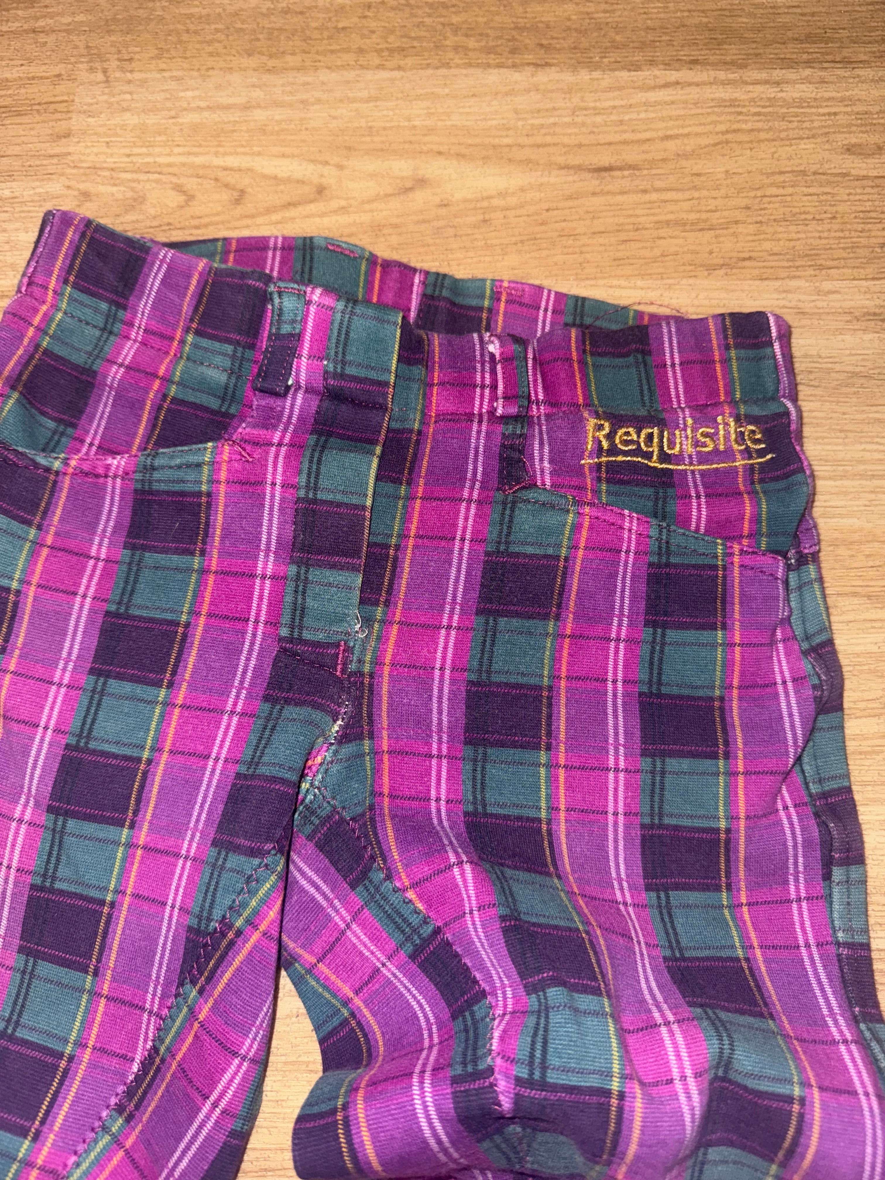 Requisite 7/8yrs Purple Check Jodphurs