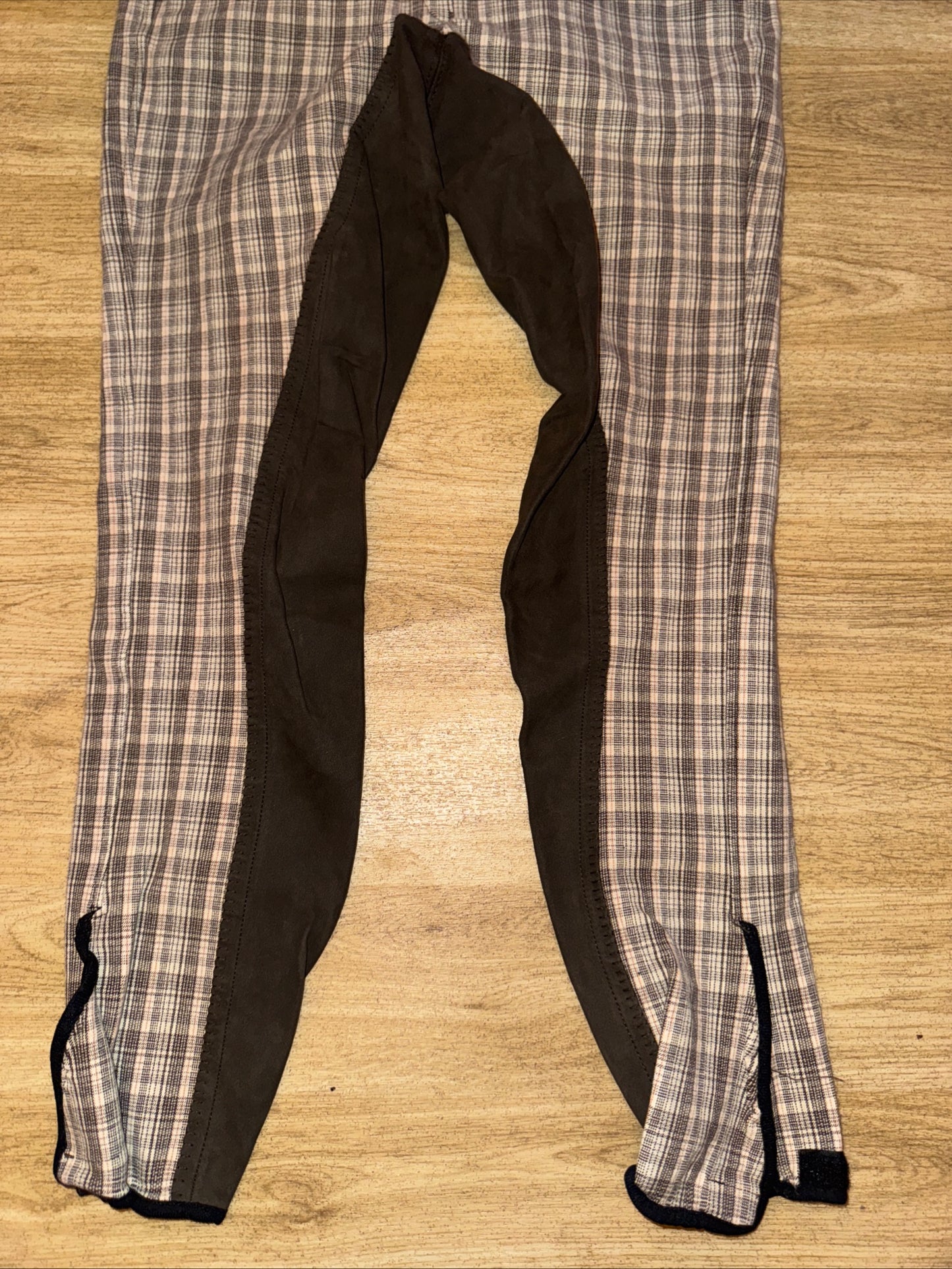 Pikeur Beige Check Ladies 26” Breeches - Full Suede Seat