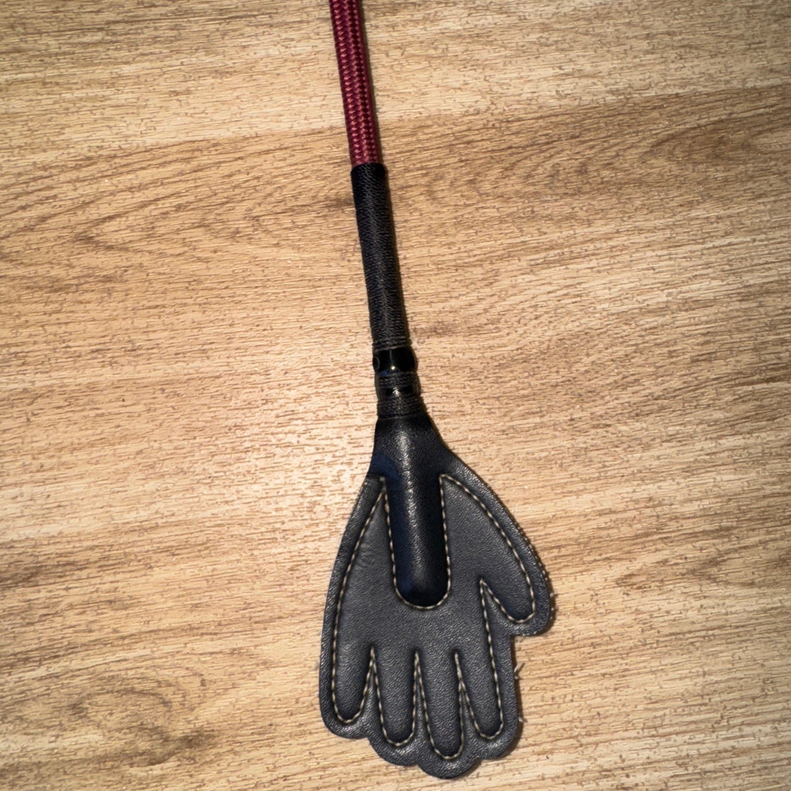 Burgandy Gel Handle Handy Hand Whip - Junior