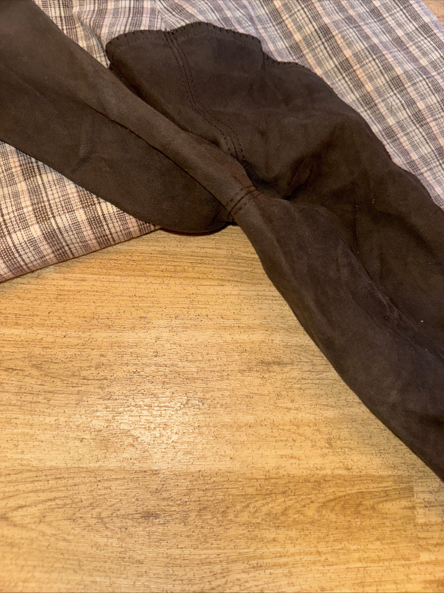 Pikeur Beige Check Ladies 26” Breeches - Full Suede Seat