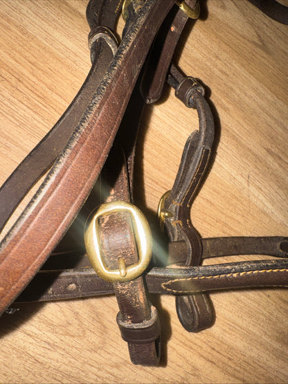 Heritage English Leather Inhand Bridle – Pony Size Havana | Showing & In-Hand Bridle
 #91