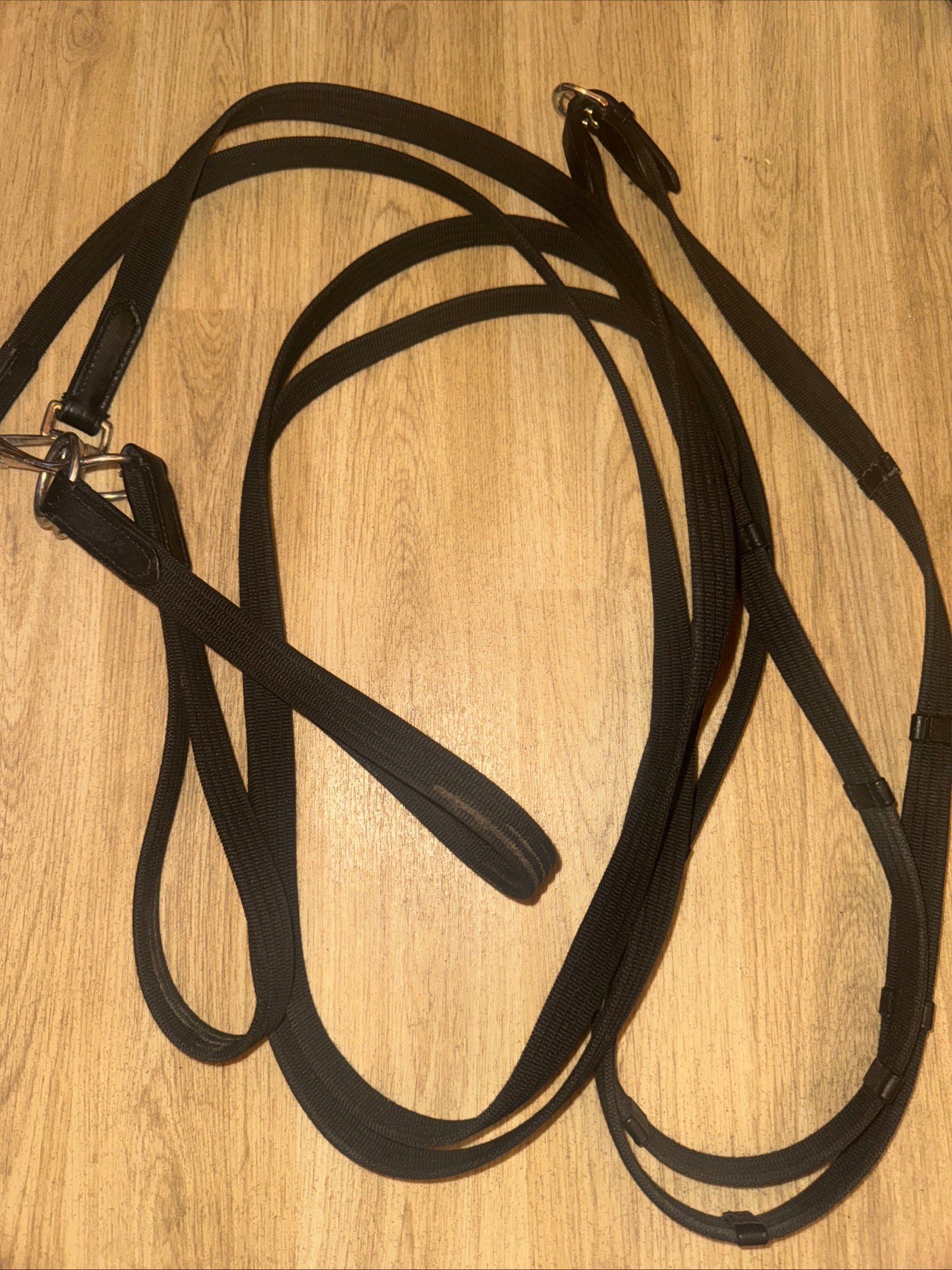 Shires Webbing Leather Draw Reins - Training Reins